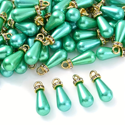 Multicolor Acrylic Imitation Pearl Waterdrop Charms