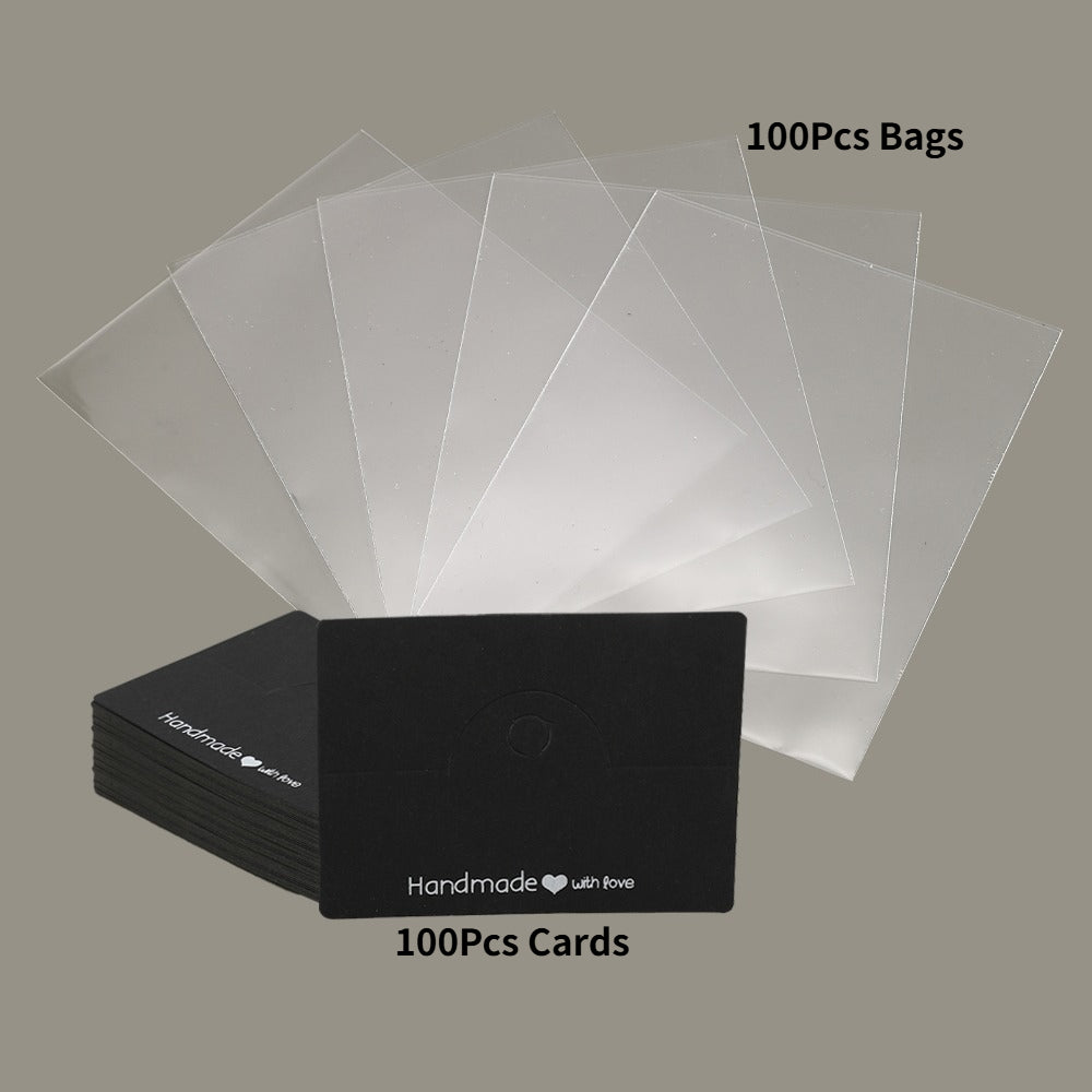 200PCS Handmade Jewelry Packaging Set with Clear Bags & Cards