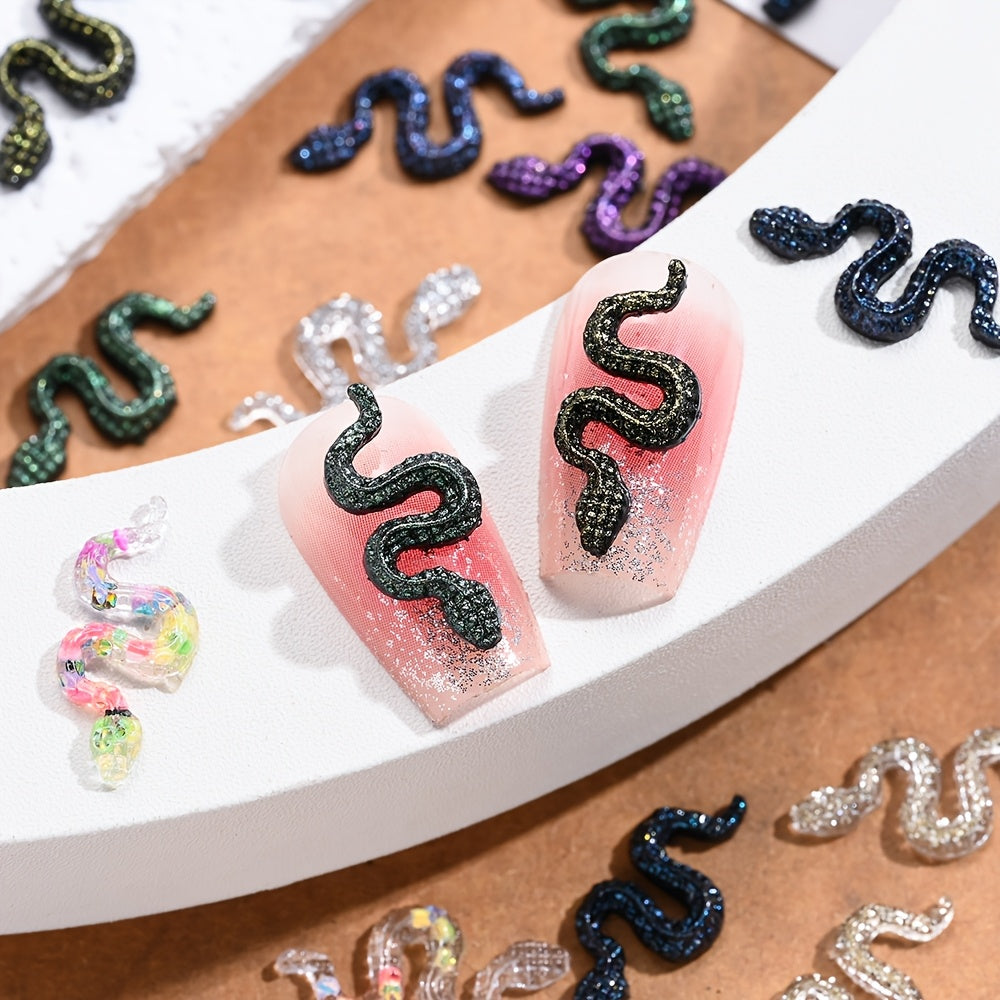 Serpentine Resin Nail Charms