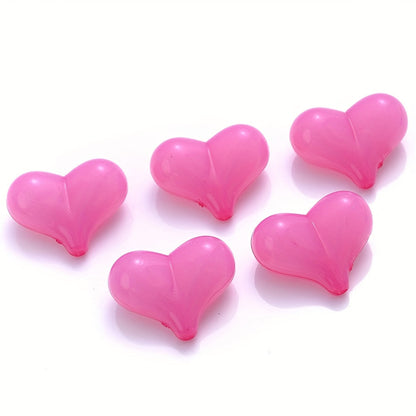 20PCS 17×21mm Multicolor Acrylic Heart Spacer Beads