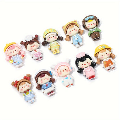Flat Back Resin Girl Patches