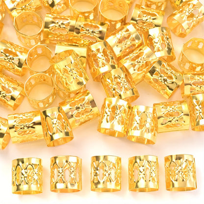 100PCS 8×9mm Vintage Flower Tube Alloy Spacer Bead Set