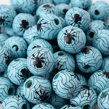 Halloween Spider Web Wooden Spacer Beads
