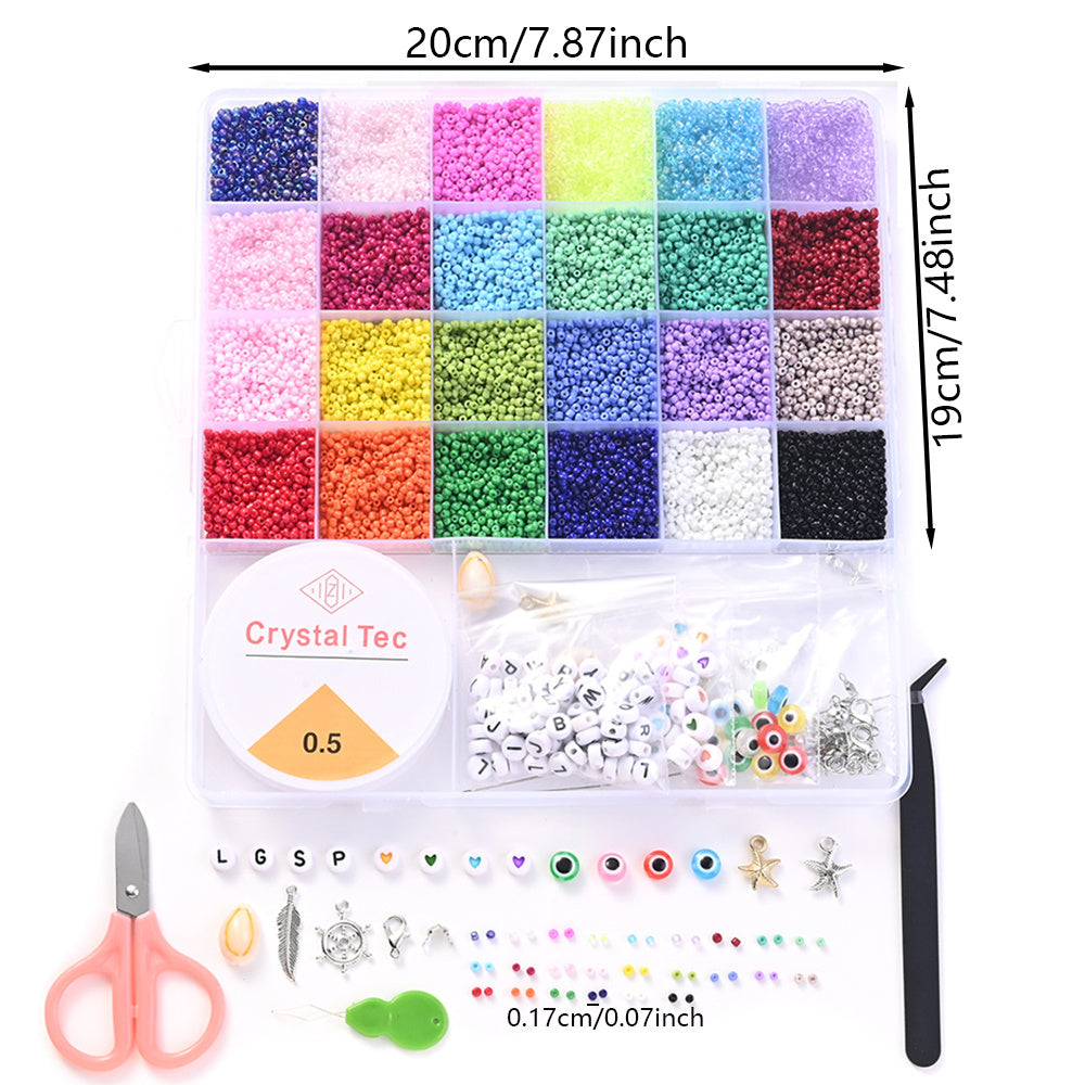 16,800 pcs 2 mm Seed Beads DIY Jewelry Making Kit