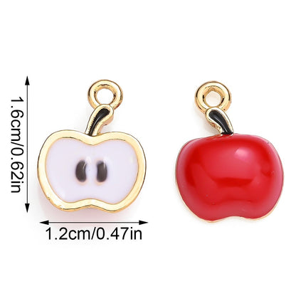 Gold Silver Apple Slice Alloy Pendants
