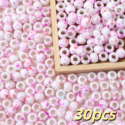 Speckled Acrylic Large Hole Beads