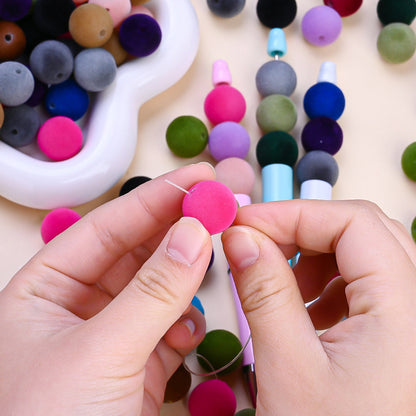 Frosted Round Acrylic Beads