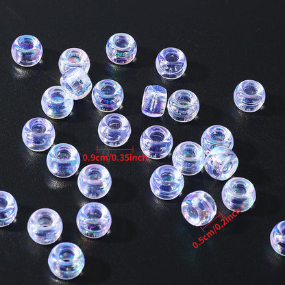 White Clear Pony Beads