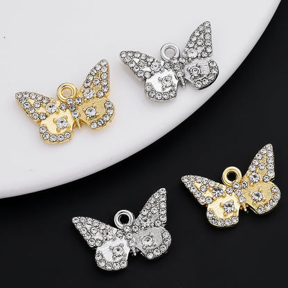 Sparkling Rhinestone Butterfly Pendant Charms