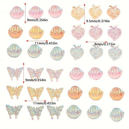 Mixed Glitter Acrylic Beads