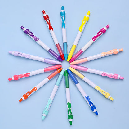 10PCS Pink Ribbon Awareness Ballpoint Pen Set