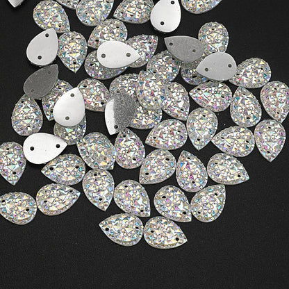 White Droplet Shape Resin Patches