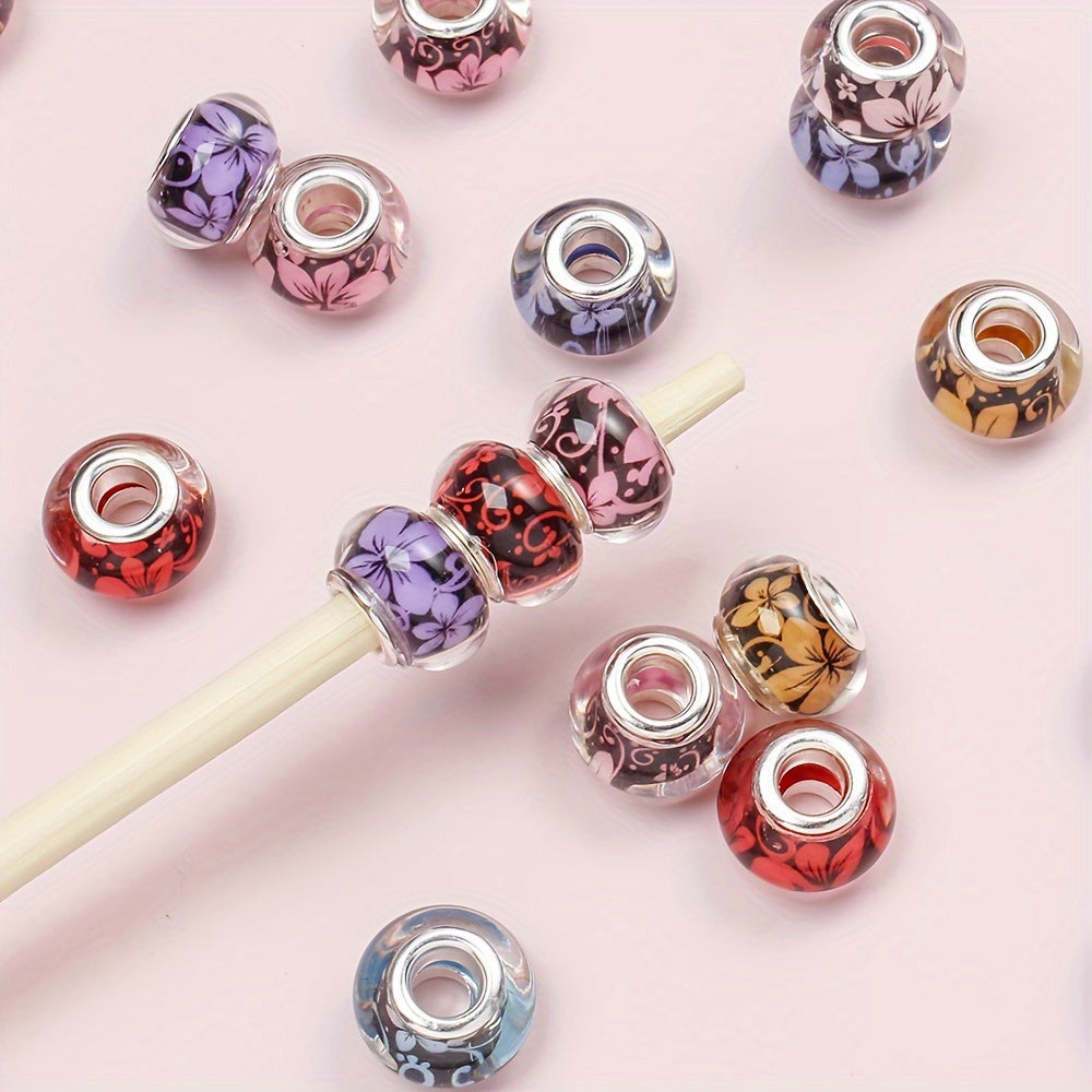 Flower Pattern Resin Beads