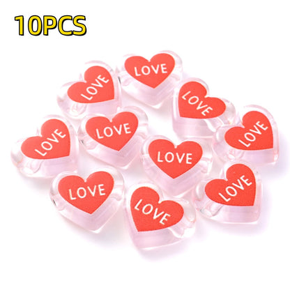 Clear Double Heart Acrylic Beads