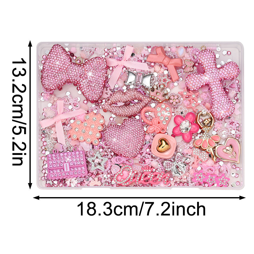 Mixed Pink Rhinestone Flatback Embellishment Set
