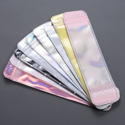 50/100-Piece Holographic Laser Resealable Packaging Bags