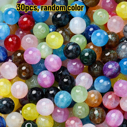 8/10/12 mm Summer Glitter Resin Beads