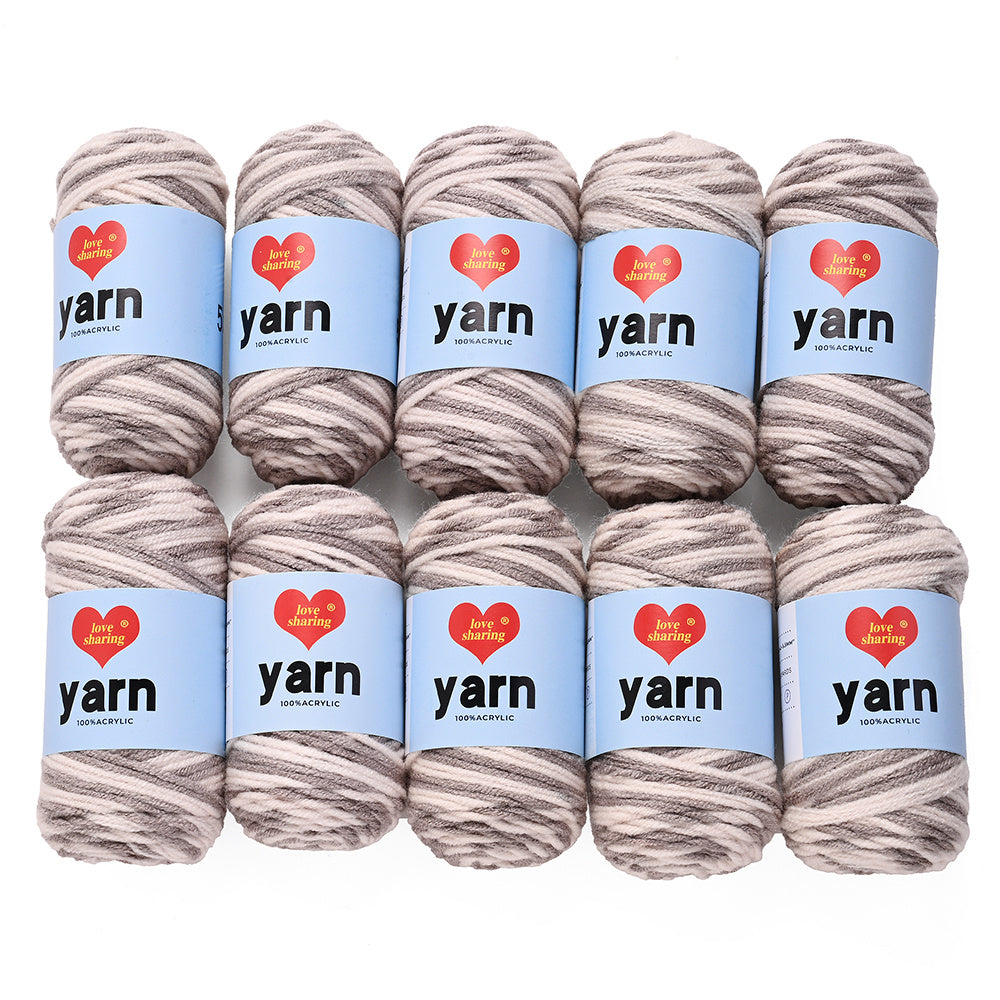 10PCS 10×4cm Rainbow Gradient Polyester Knitting Yarn