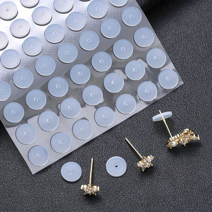 20PCS 7mm White Sheet Earring Backs
