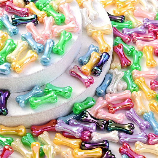 10PCS 9×20mm Colorful Bone Acrylic Bead Set