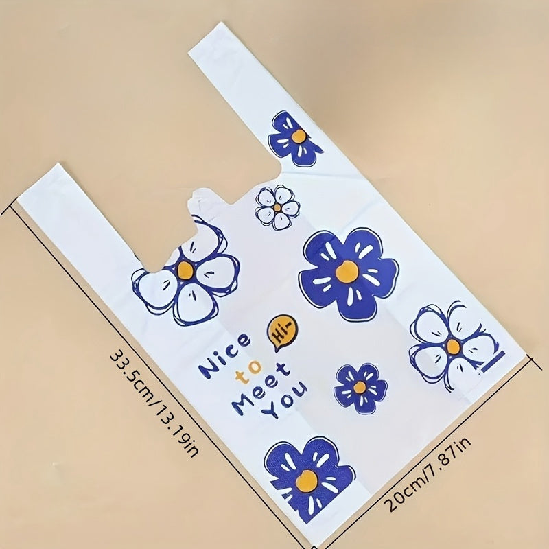 50-Piece Floral Plastic Gift & Storage Bags