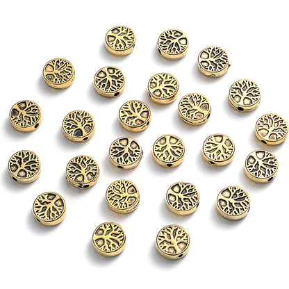 30pcs 9mm Tree of Life Charm Small Hole Beads