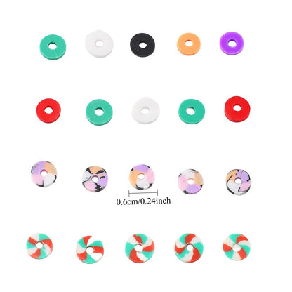 8000-Piece Random Mixed Halloween Polymer Clay Disc Beads