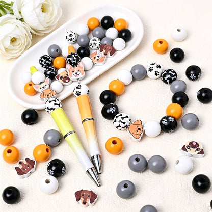 Marine-Themed Wooden Beads