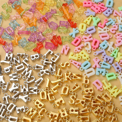 Mixed Letter Acrylic Pendant Beads