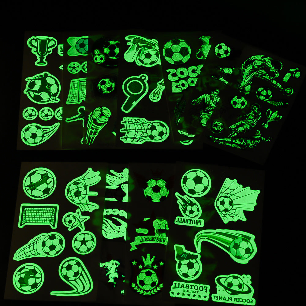 10-Piece Glow-in-the-Dark Soccer Temporary Tattoos