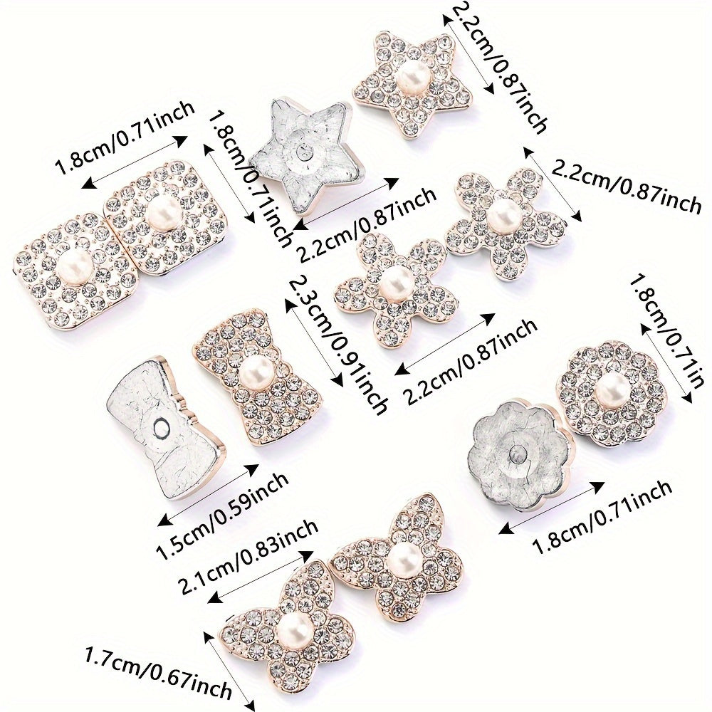 20PCS Star Flower Bow Square & Round Plastic Embellishment Set