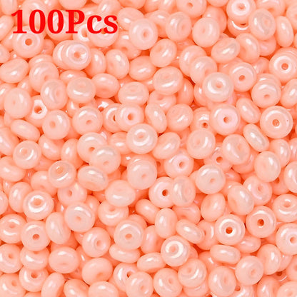 Macaron Flat Round Glass Spacer Beads