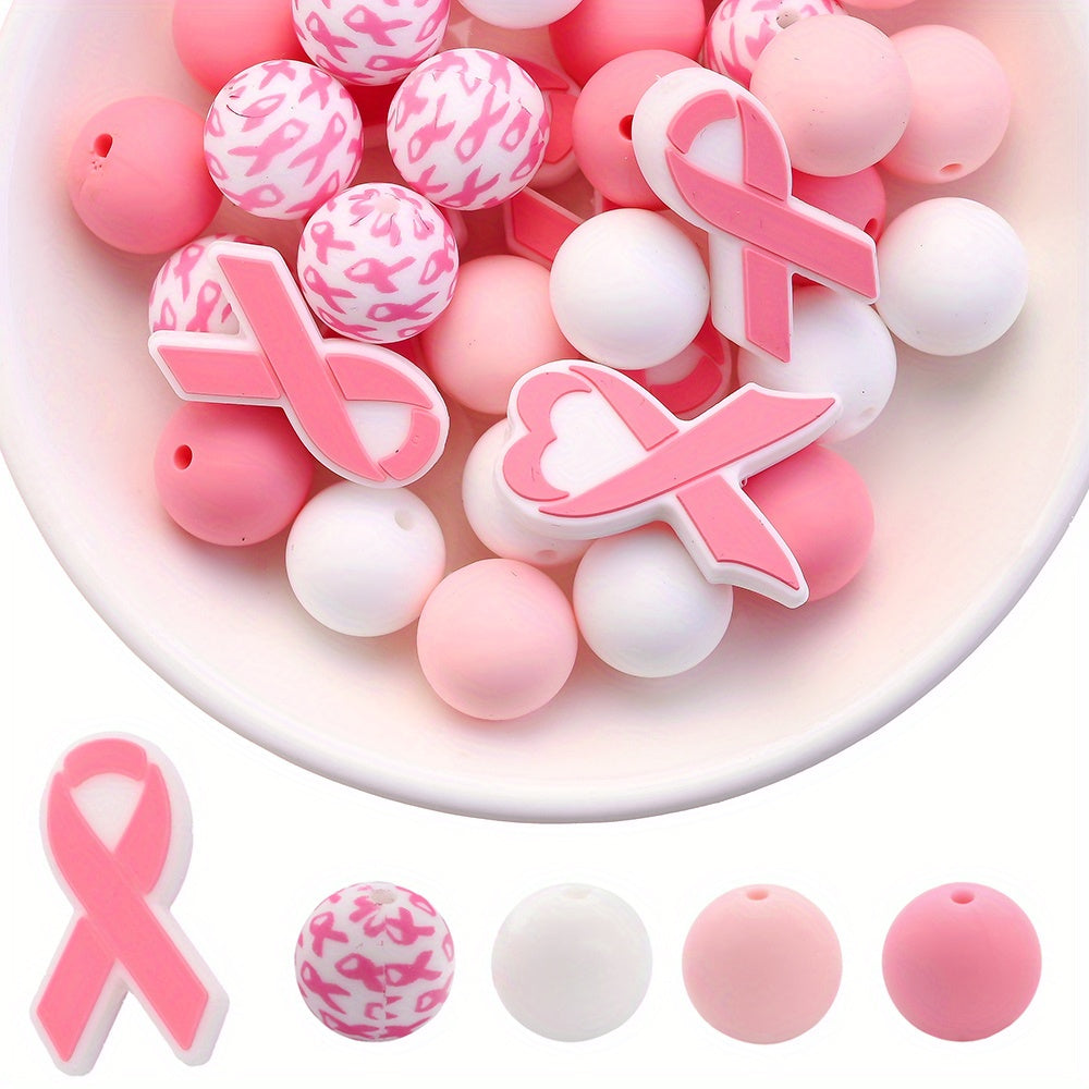 Ribbon Shape Silicone Beads Set