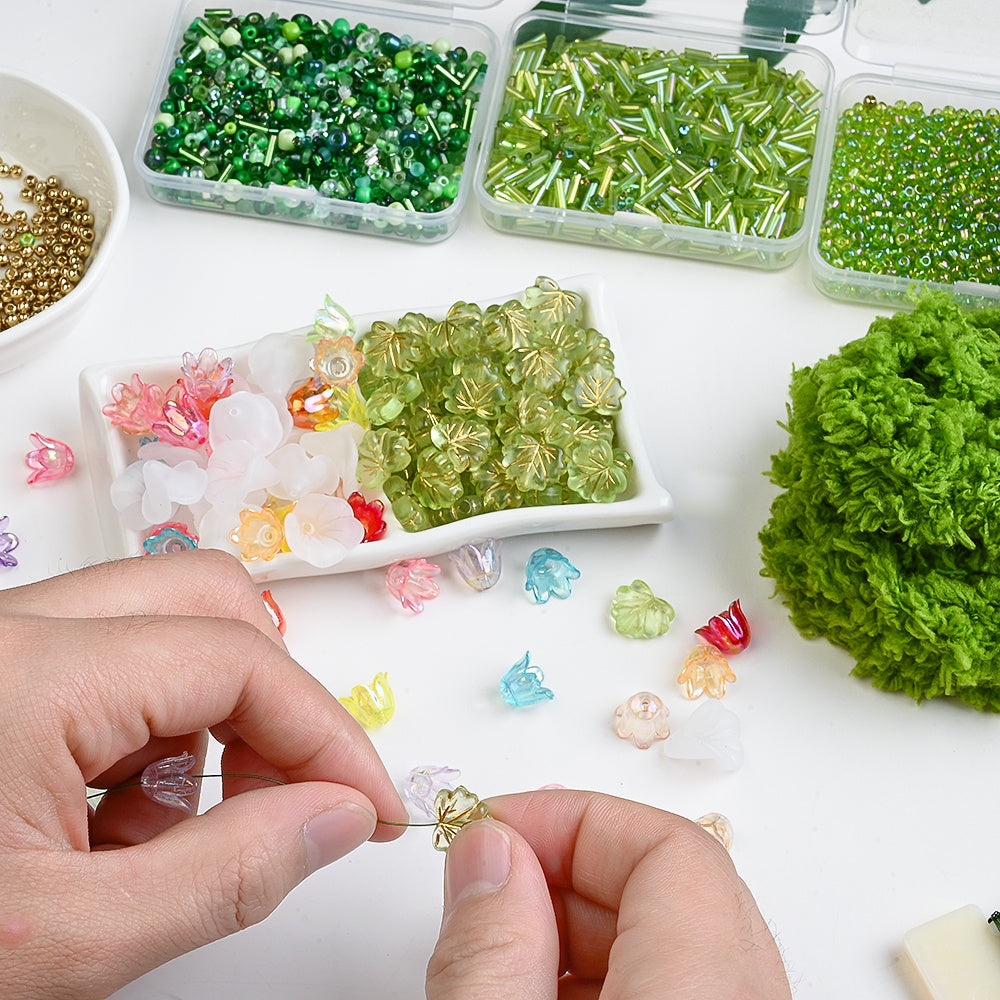 Green DIY Mini Potted Plant Bead Kit