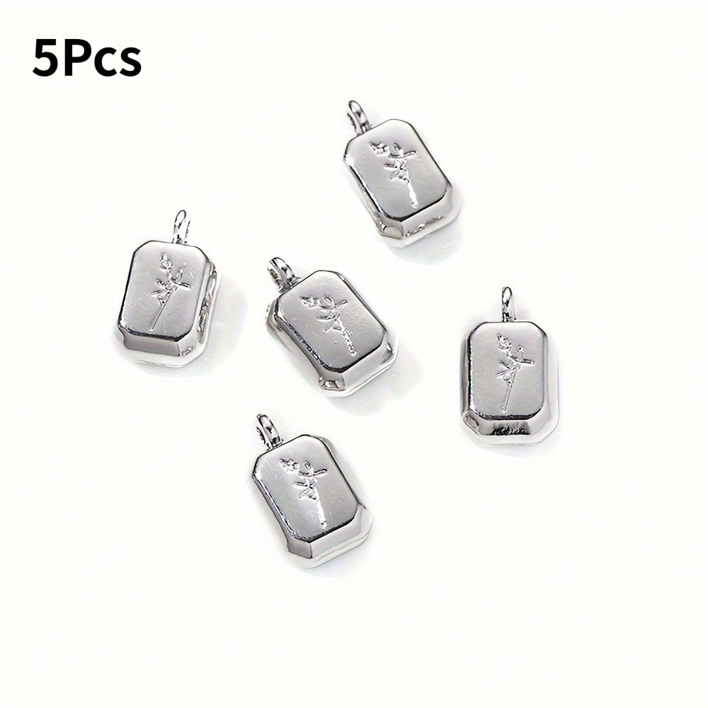 9x15 mm Lavender Alloy Pendant Charms