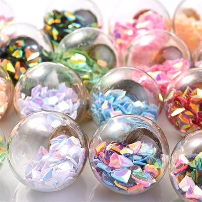 Glitter Sequin Glass Bottle Pendants