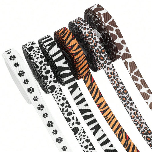 1 cm Fashion Animal Print Fabric Ribbon