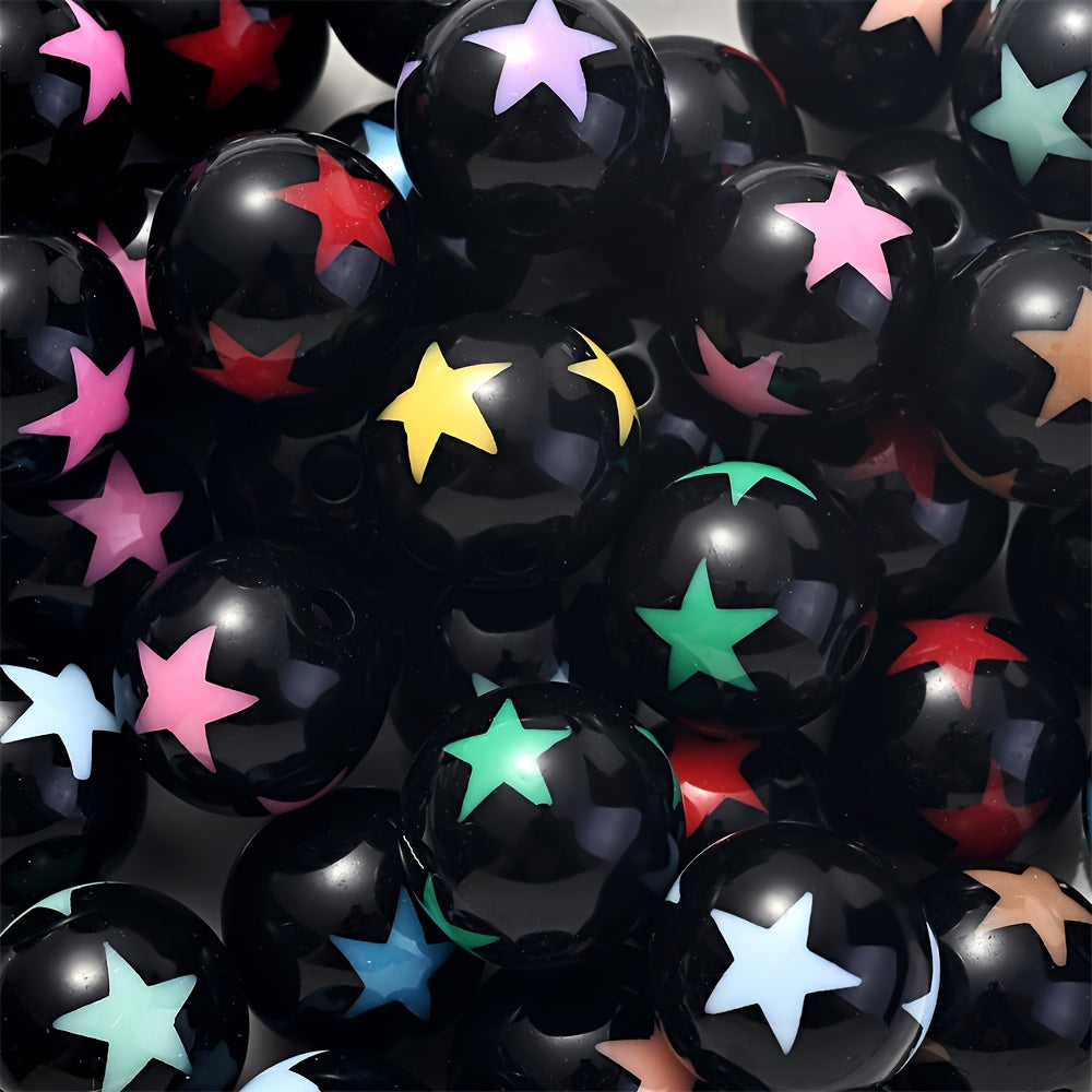 Black Heart Star Acrylic Spacer Beads