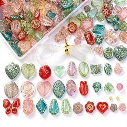 Vintage Floral Acrylic Bead Set