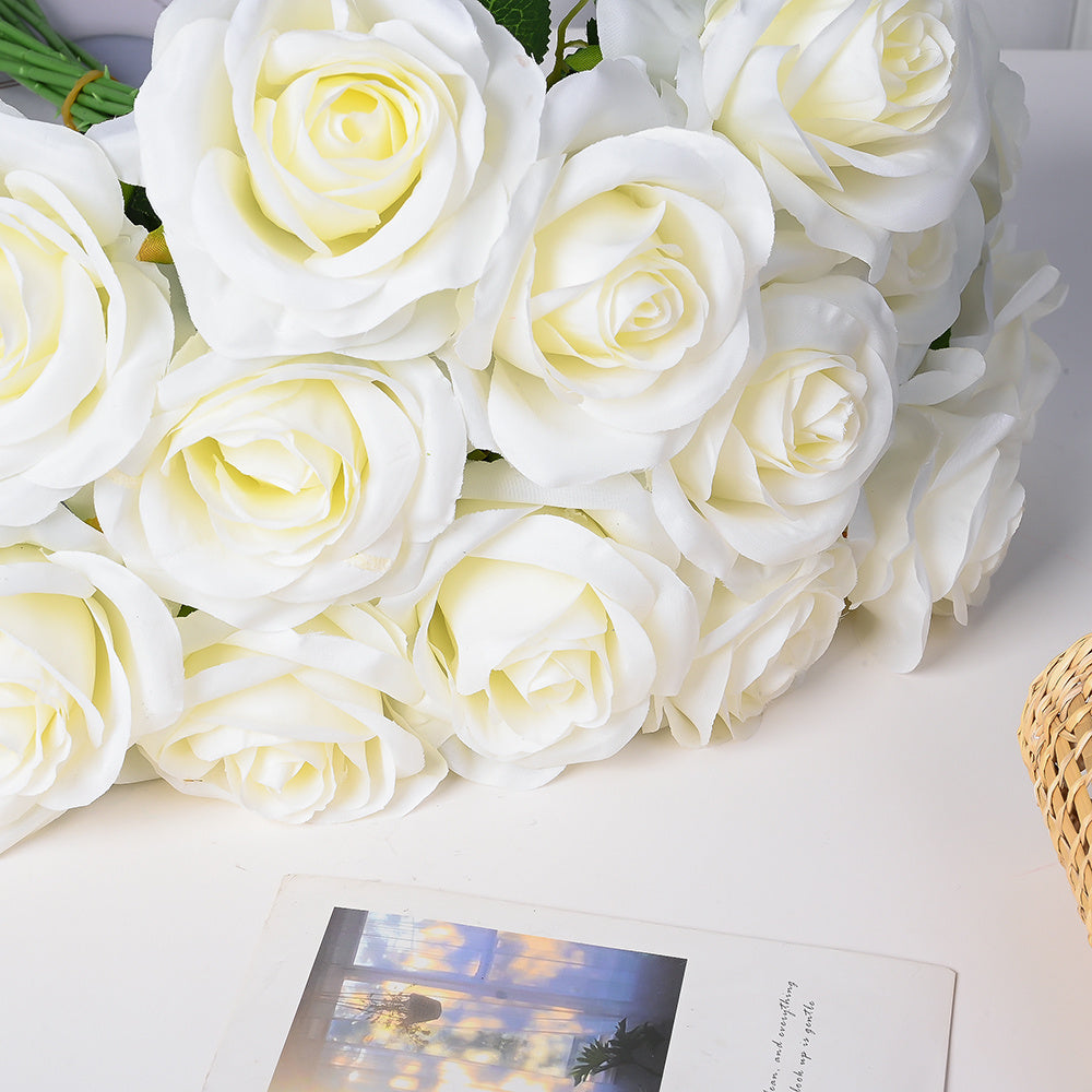 Artificial White Rose Bouquet