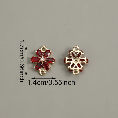 Glass Flower Rhinestone Connectors