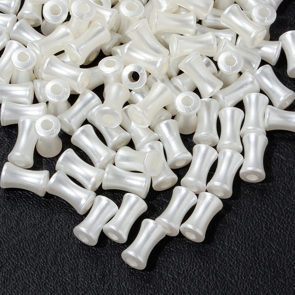 200PCS Mini Bamboo Joint Acrylic Imitation Pearl Spacer Beads