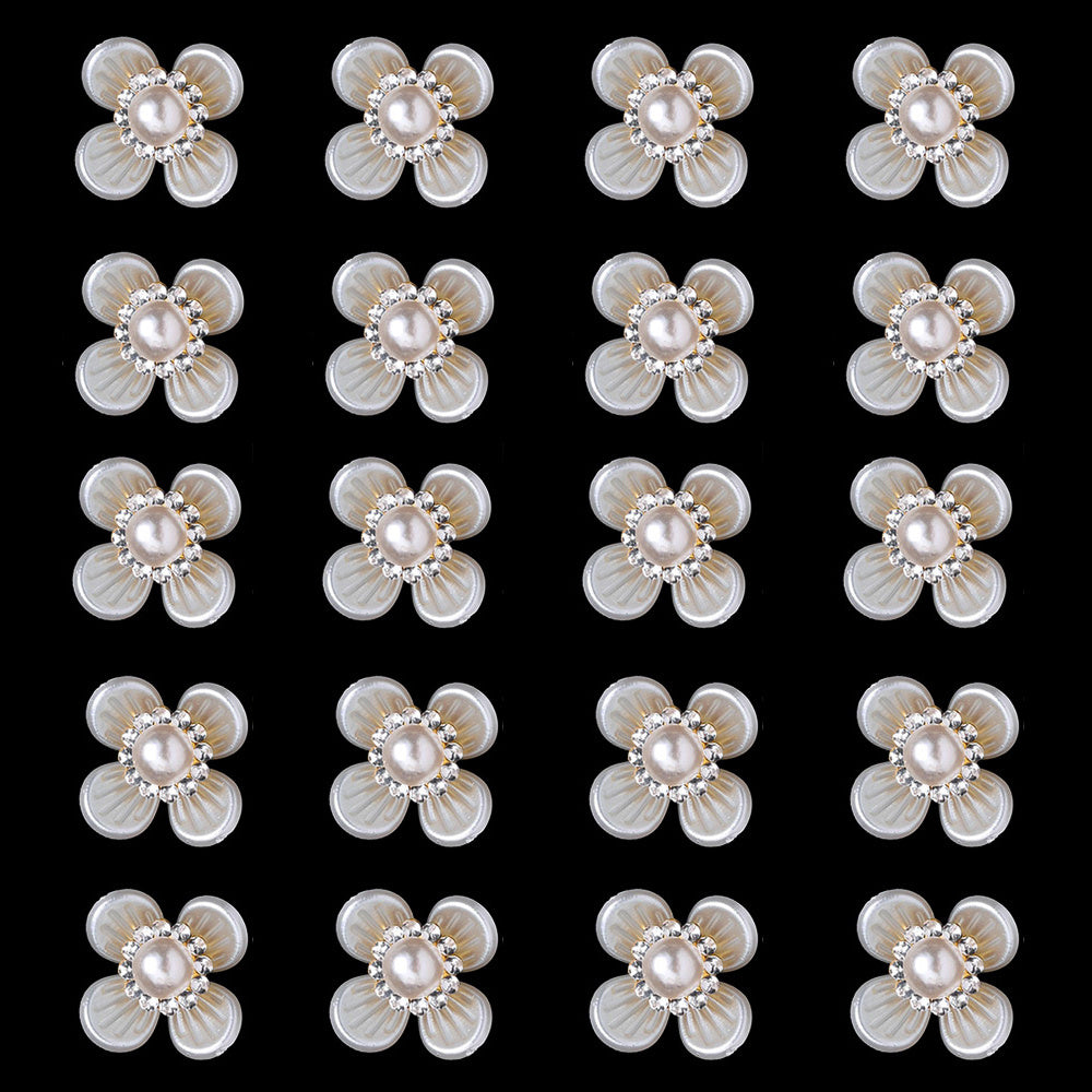 19-27 mm White Flower Acrylic Patches