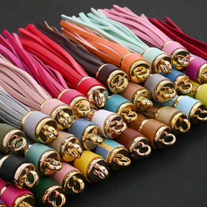 Leather Tassel Metal Keychains