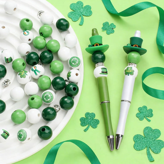 Irish Green Bead Pen Set