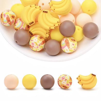 25PCS Fruit Collection Silicone Bead Set