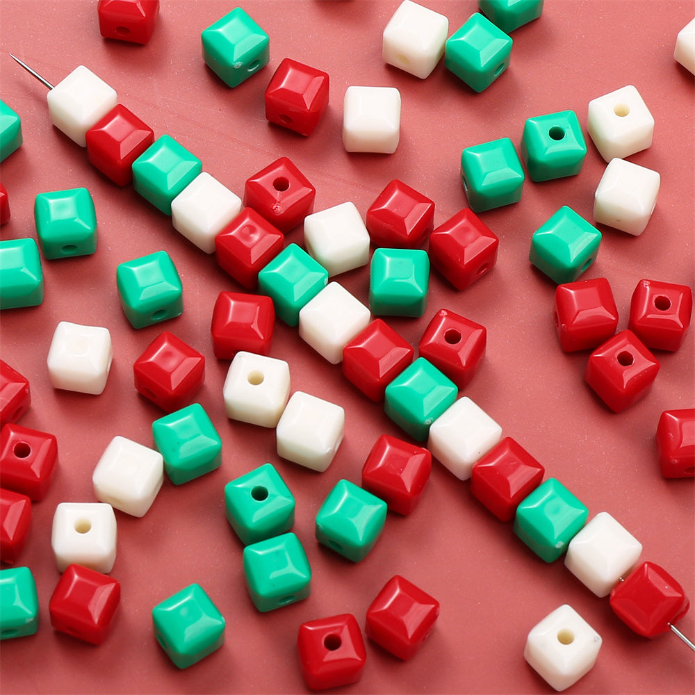 Mixed Luminous Square Acrylic Beads