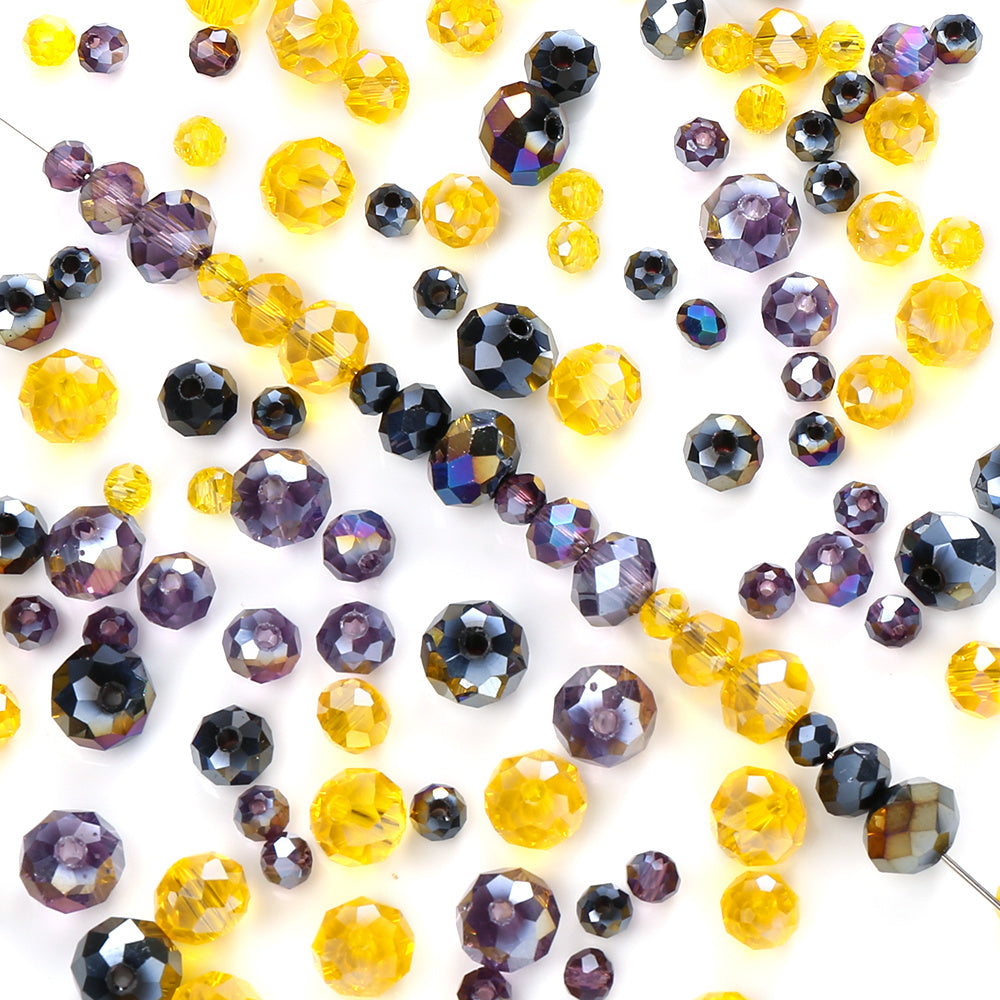 1349pcs Halloween Artificial Crystal Beads Mix Random Orange Black Purple