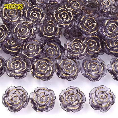 Transparent Camellia Flower Acrylic Beads