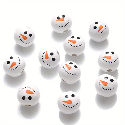 Christmas Wooden Santa & Tree Beads